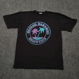 Nassau Bahamas Beach Club Vintage T-Shirt Mens XXL Single Stitch Black‎
